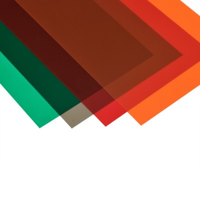 Foglio PVC trasp.arancio mm.194x320  mm.0,1