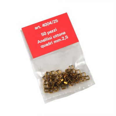 Square brass rings mm.2,5