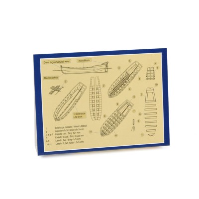 Scialuppe metallo-legno mm.90 2