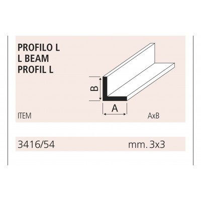 Perfil ASA L mm.3x3x1000 2