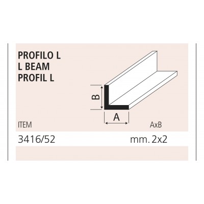 Perfil ASA L mm.2x2x1000 2