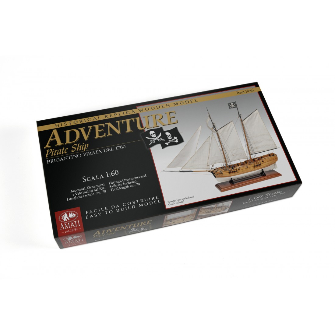 Kit Modèle De Bateau Pirate En Bois - Maquette à Monter, Expérience Scientifique Pour Enfants 7-14 Ans