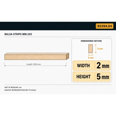 Baguette Balsa mm.2x5 2