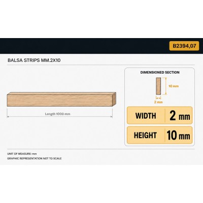 Baguette Balsa mm.2x10 2