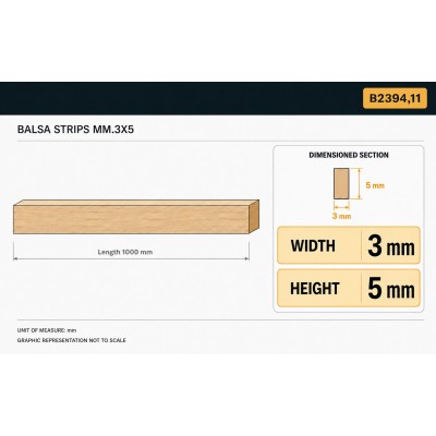 Baguette Balsa mm.3x5 2