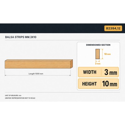 Listelli Balsa mm.3x10 2