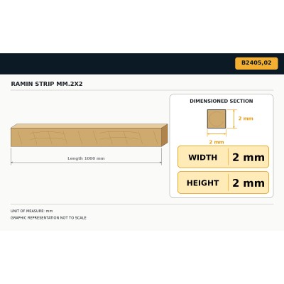 Baguettes Ramin  mm.2x2 2