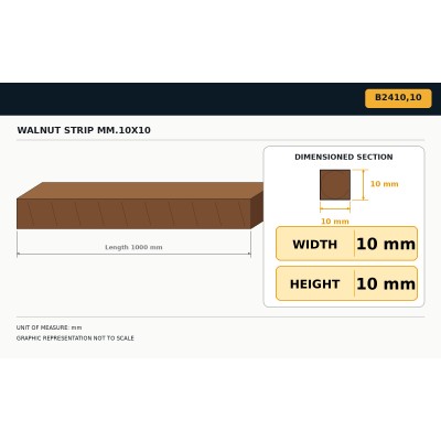 Walnussstreifen 10x10 mm 2