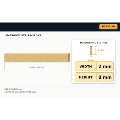 Lindenstreifen 2x8 mm 2