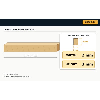Listelli Tiglio   mm.2x3 2