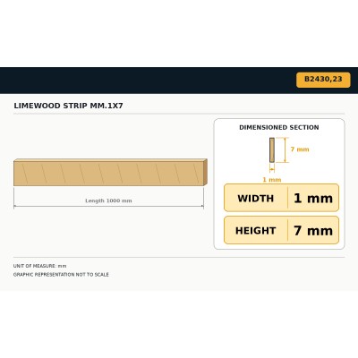 Lime Wood Strips mm.1X7 2
