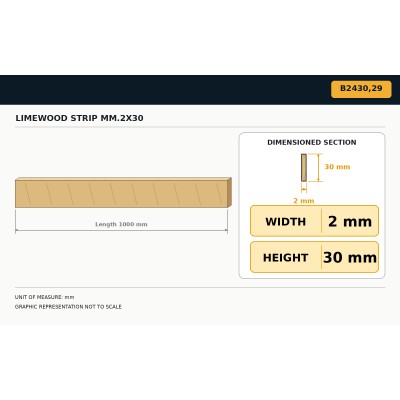 Linden strips 2x30x1000 mm 2