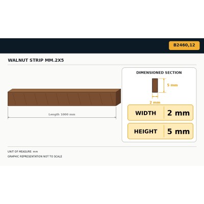 Baguettes noyer  mm.2x5 2