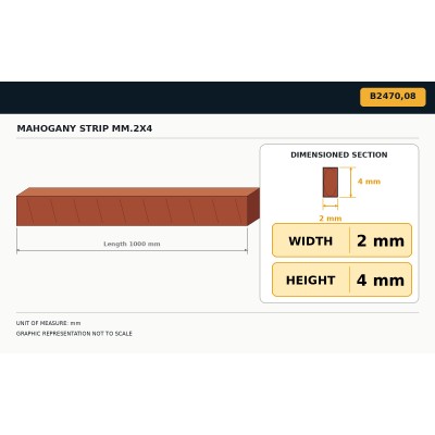 Tira de caoba mm.2x4 2