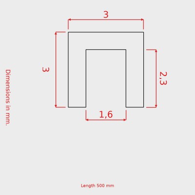 Profilati Noce mm.3x3x500... 2