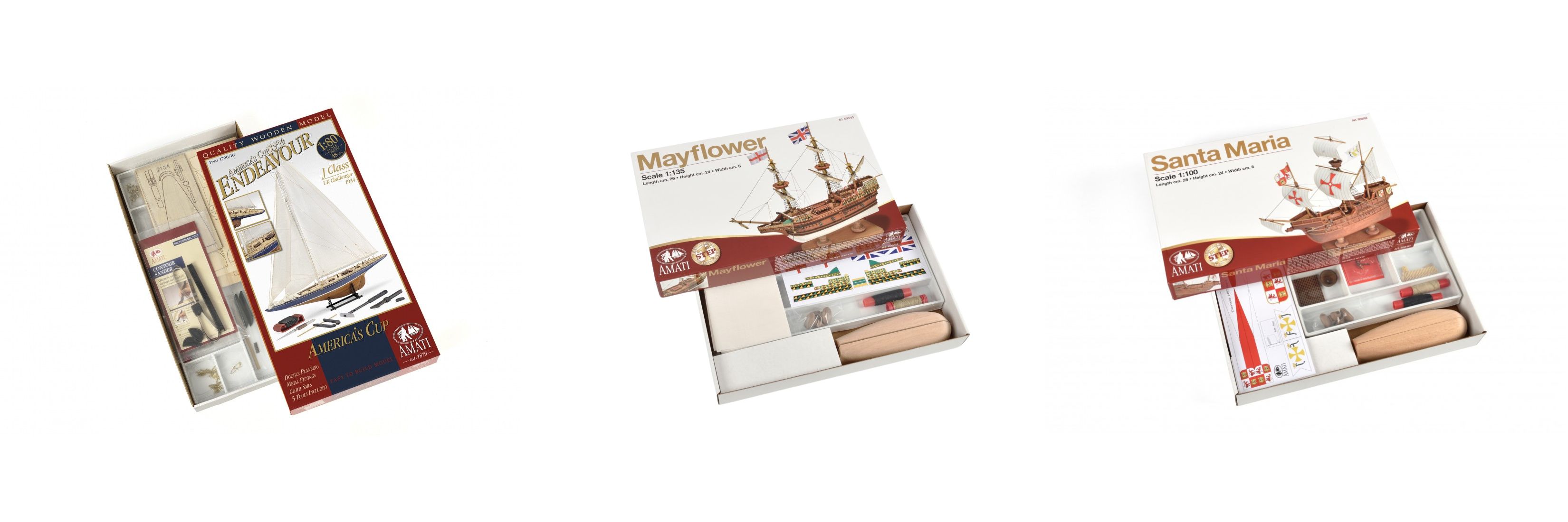 Kit de montage des maquettes de navires Endeavour, Mayflower et Santa Maria