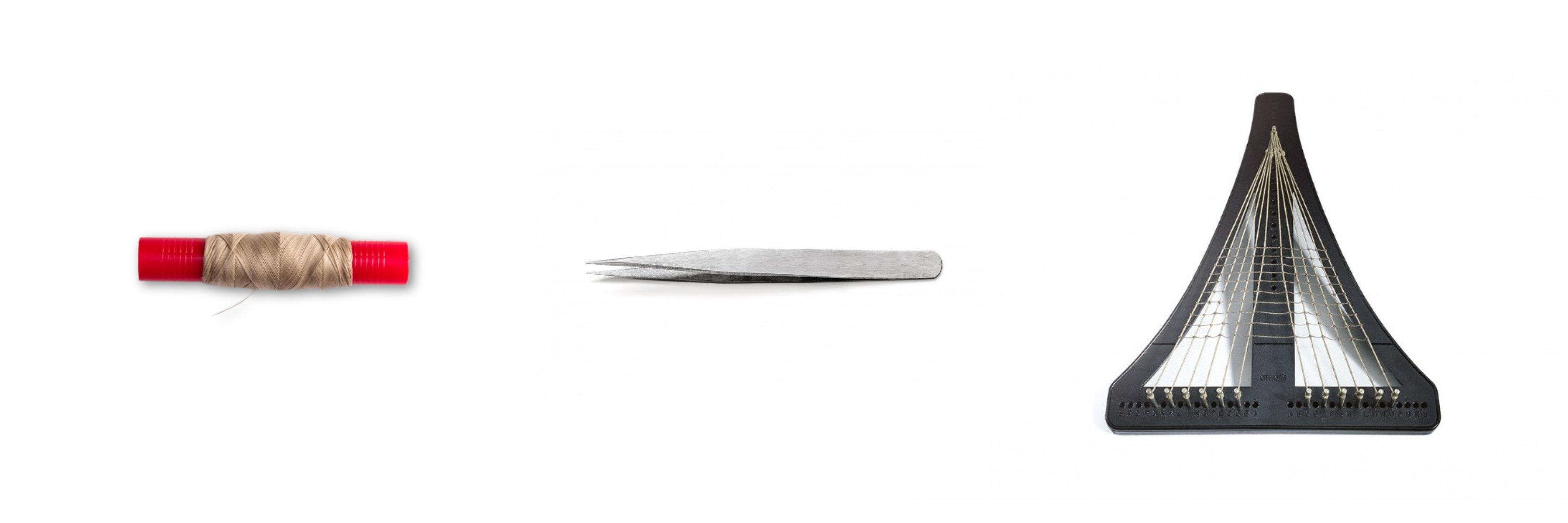 Hilo para jarcias, pinzas de punta fina y bastidor para grisellas en modelismo naval